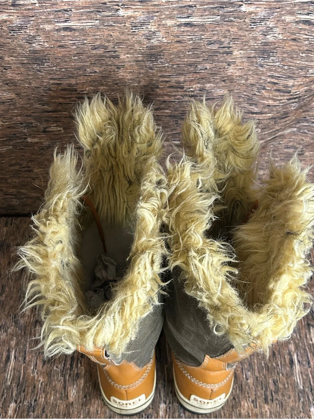 Sorel Joan Of Arctic Winter Waterproof Boots Brown Leather Faux Fur Women’s 9